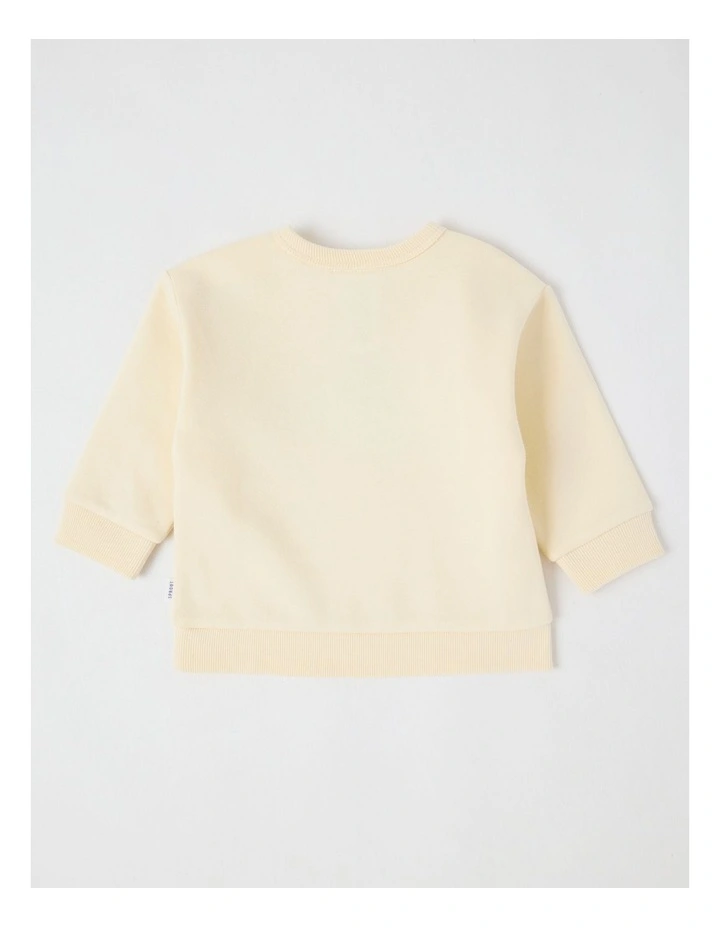 Airplane Applique Sweat Top in Bone image 3