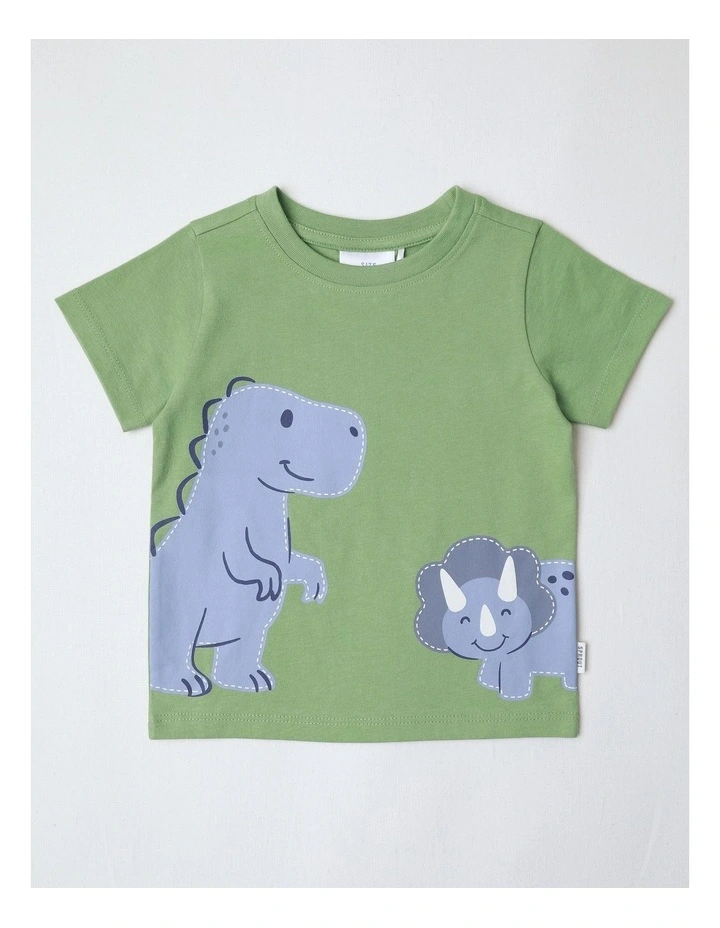 Essential Dino Print T-shirt in Sage image 1