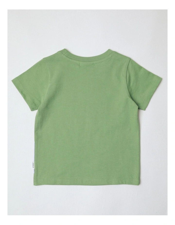 Essential Dino Print T-shirt in Sage image 3