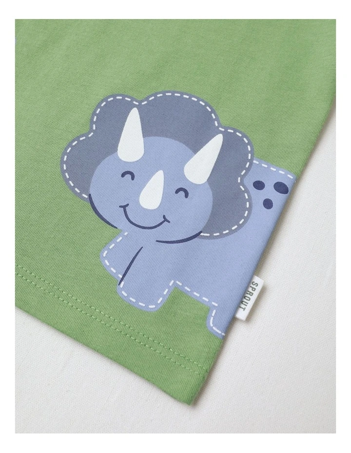 Essential Dino Print T-shirt in Sage image 4