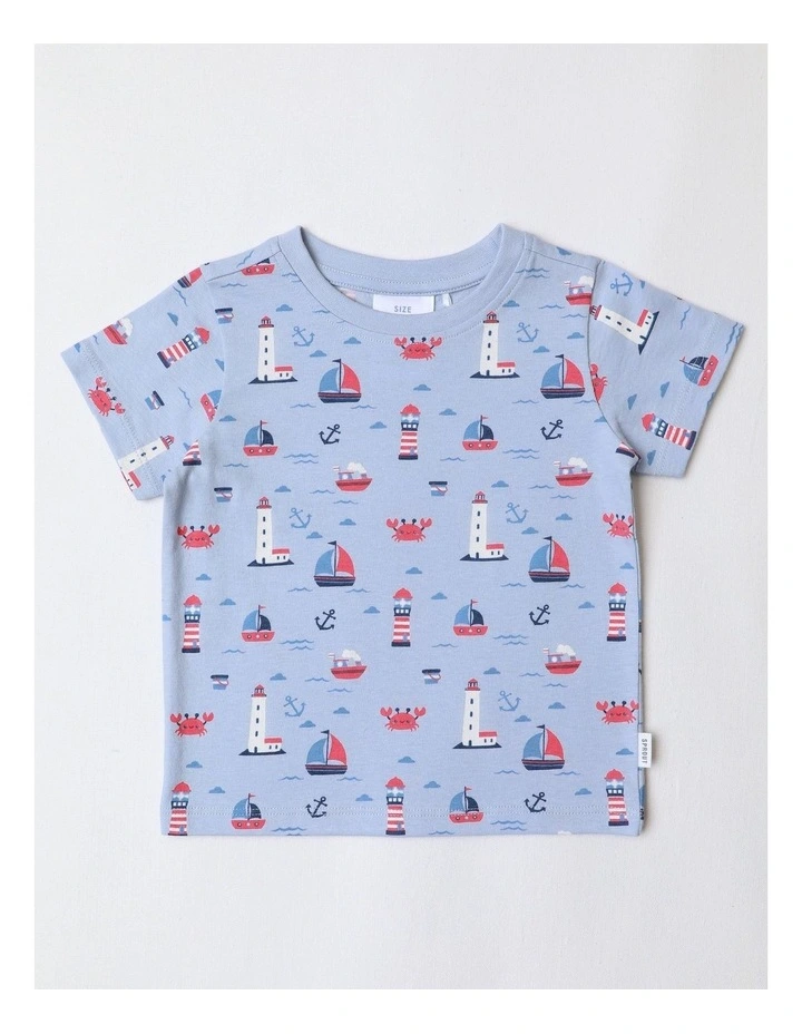 Essential Sealife T-Shirt in Pale Blue image 1
