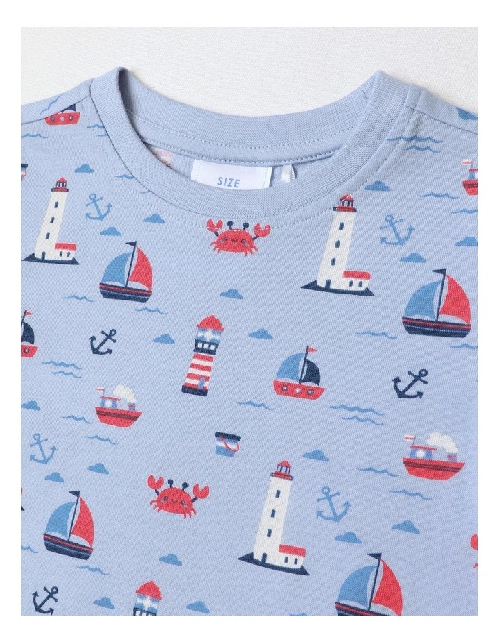 Essential Sealife T-Shirt in Pale Blue image 2