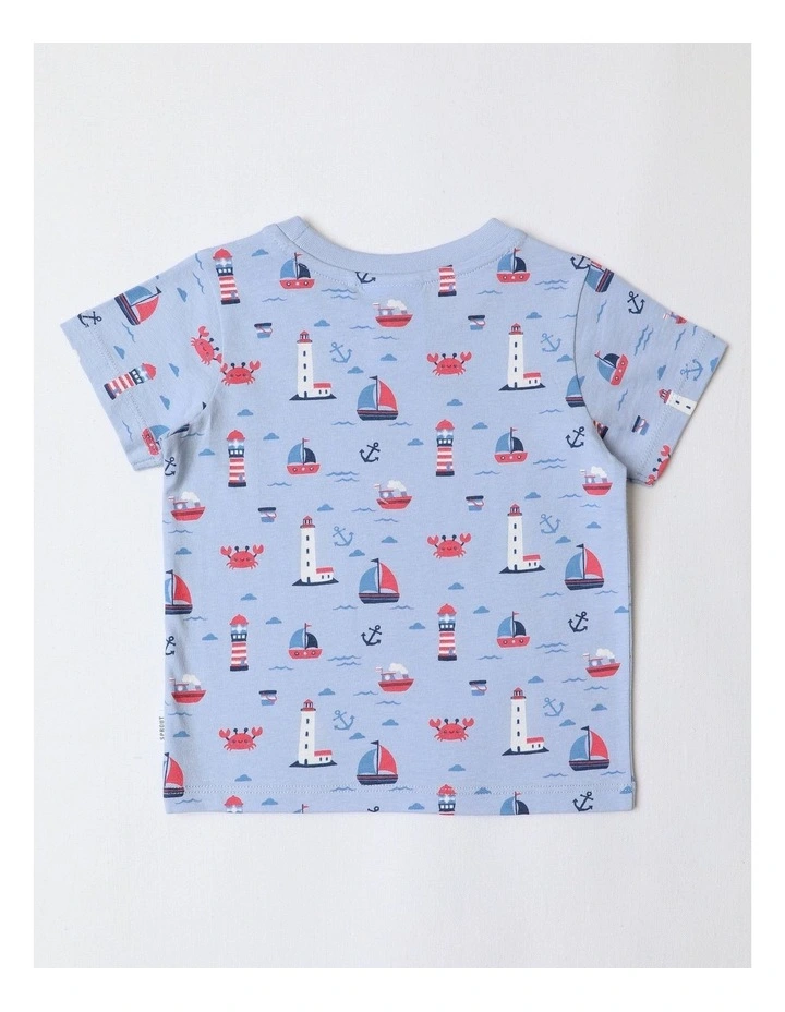 Essential Sealife T-Shirt in Pale Blue image 3