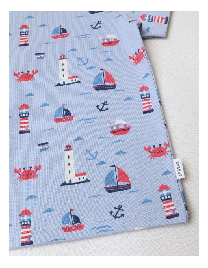 Essential Sealife T-Shirt in Pale Blue image 4