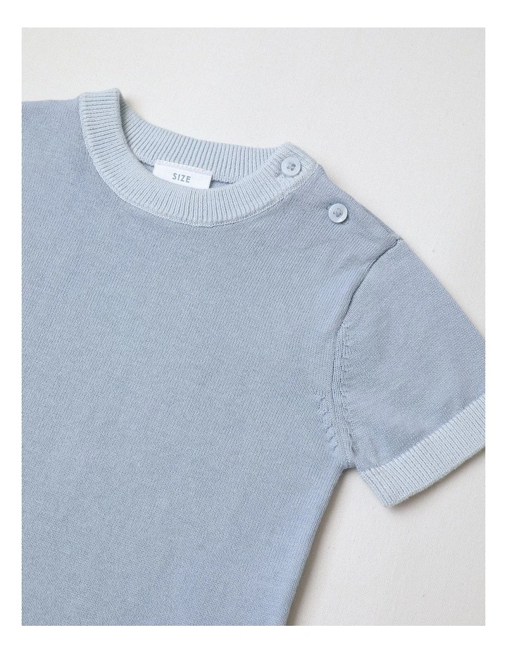 Essential Solid Knit Top in Pale Blue image 2