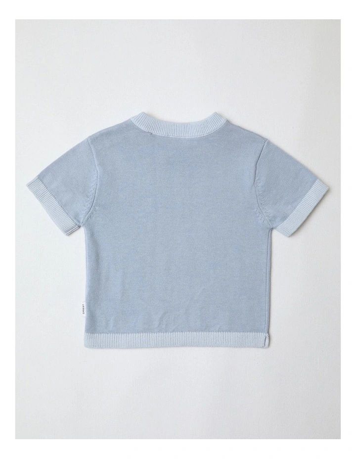 Essential Solid Knit Top in Pale Blue image 3