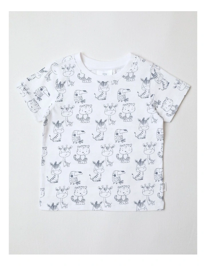 Essential Animal Outlines T-Shirt in White image 1
