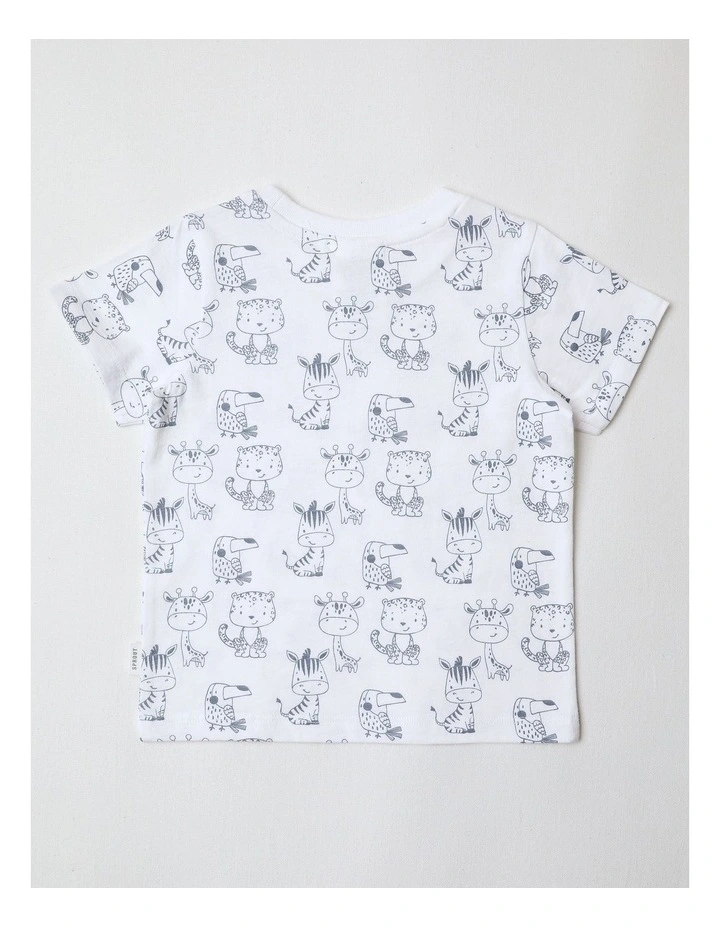 Essential Animal Outlines T-Shirt in White image 3