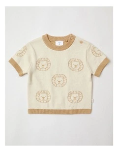 Essential Lion Knit Top in Bone