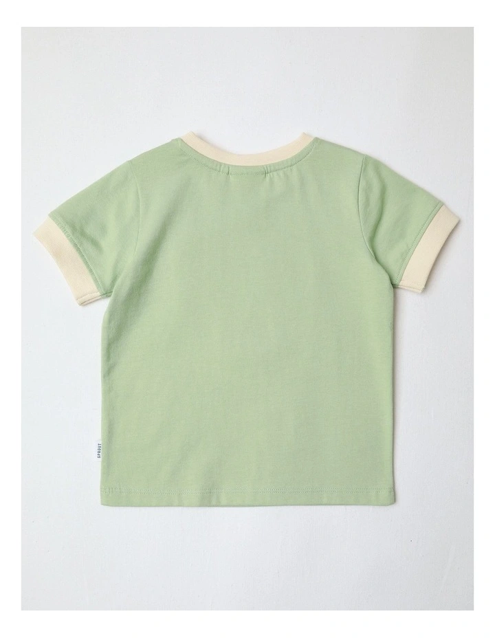 Lion Face Applique T-shirt in Light Khaki image 3