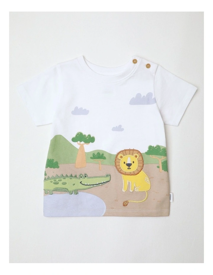 Wild Safari Croc & Lion Tee in White image 1