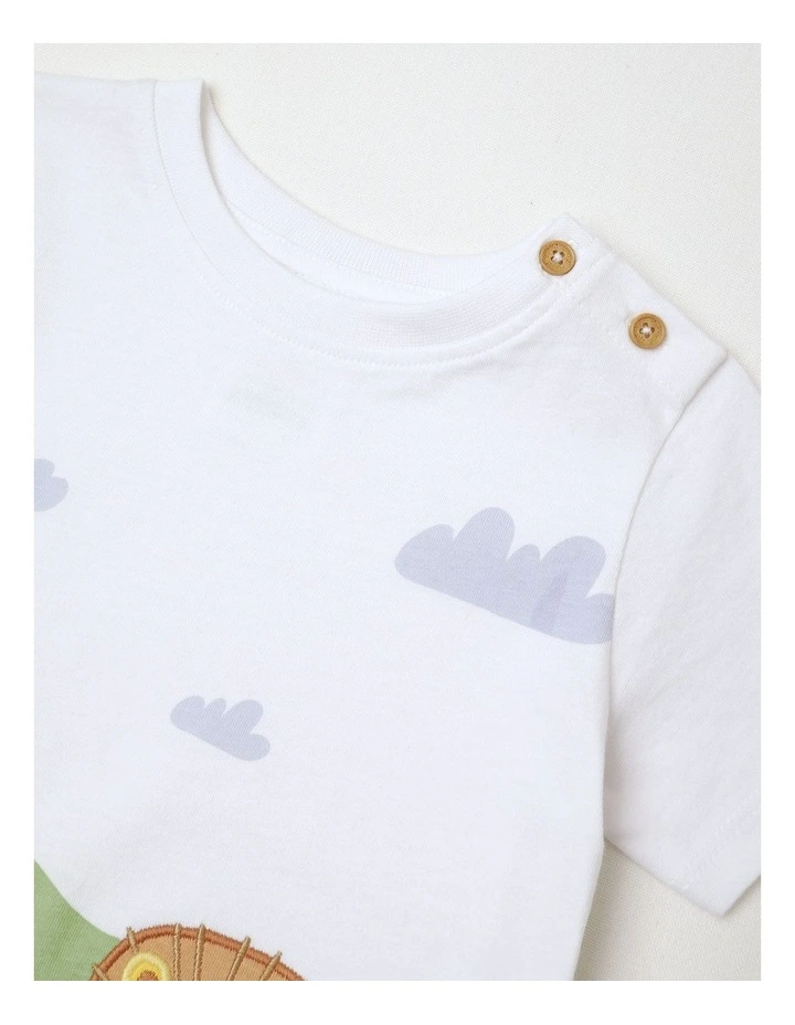 Wild Safari Croc & Lion Tee in White image 2