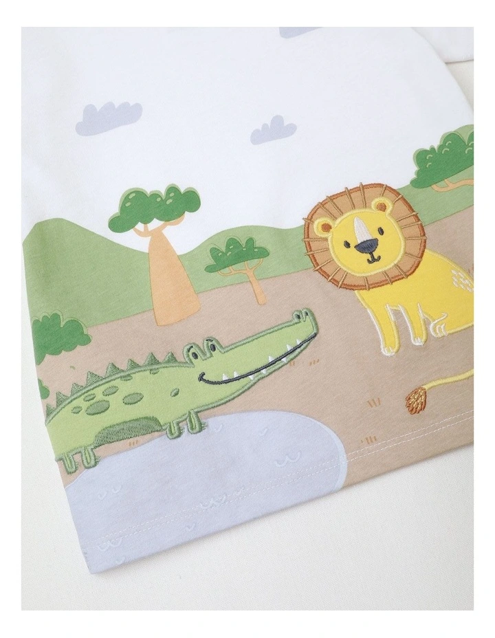 Wild Safari Croc & Lion Tee in White image 4
