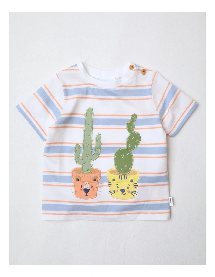 Stripe Cactus T-Shirt in Multi image 1
