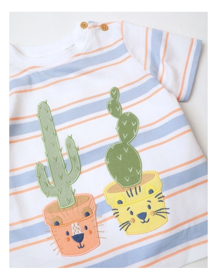 Stripe Cactus T-Shirt in Multi image 4