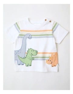 Dino Stripe T/Shirt in White