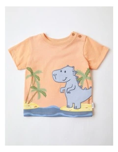 Island Dino T/Shirt in Bright Orange