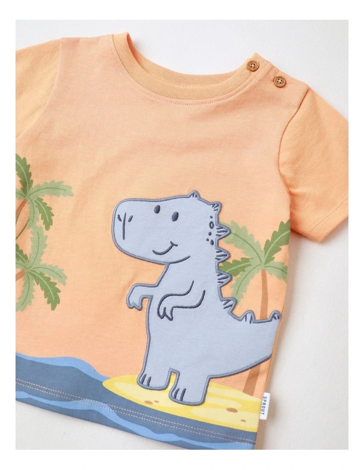 Island Dino T/Shirt in Bright Orange image 2