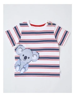 Koala Stripe T/Shirt in White