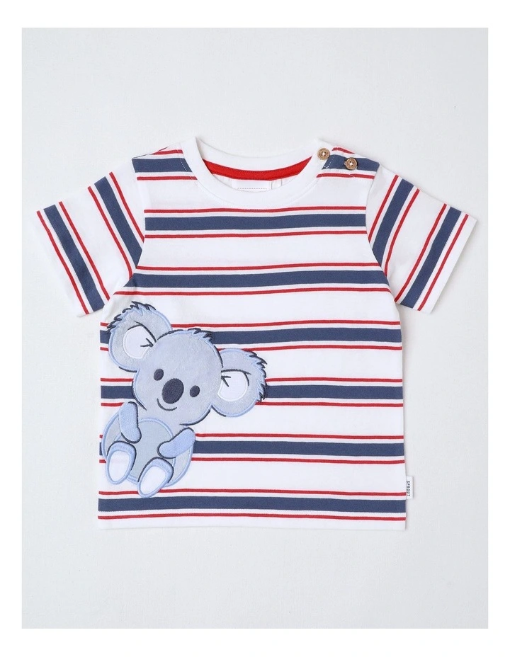 Koala Stripe T/Shirt in White image 1