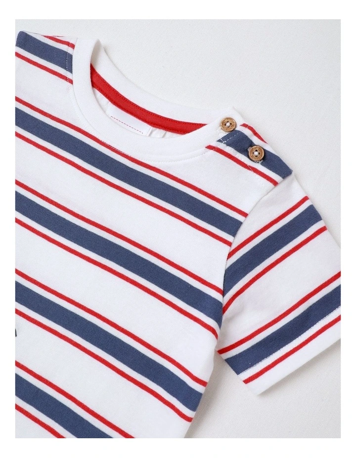 Koala Stripe T/Shirt in White image 2