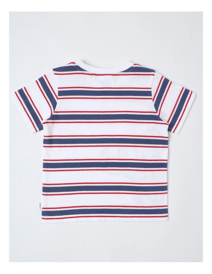 Koala Stripe T/Shirt in White image 3