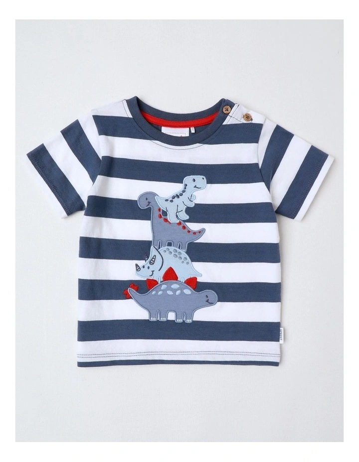 Animal Stack Stripe T/Shirt in Indigo image 1