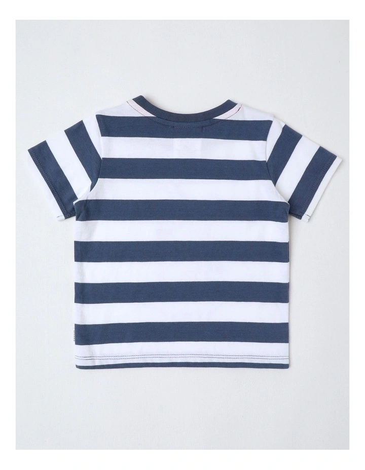Animal Stack Stripe T/Shirt in Indigo image 3