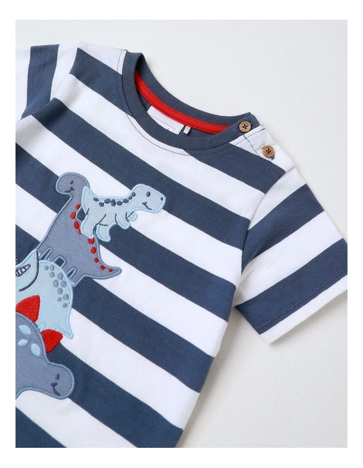 Animal Stack Stripe T/Shirt in Indigo image 4