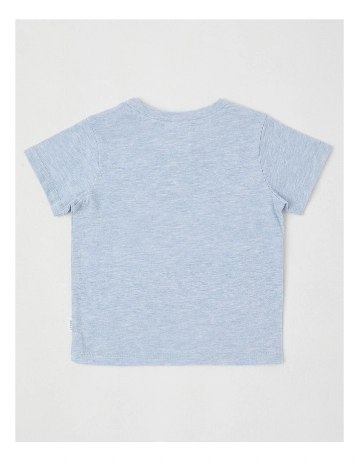 Essentials Animal Stack Marle T-Shirt in Blue Marle image 3