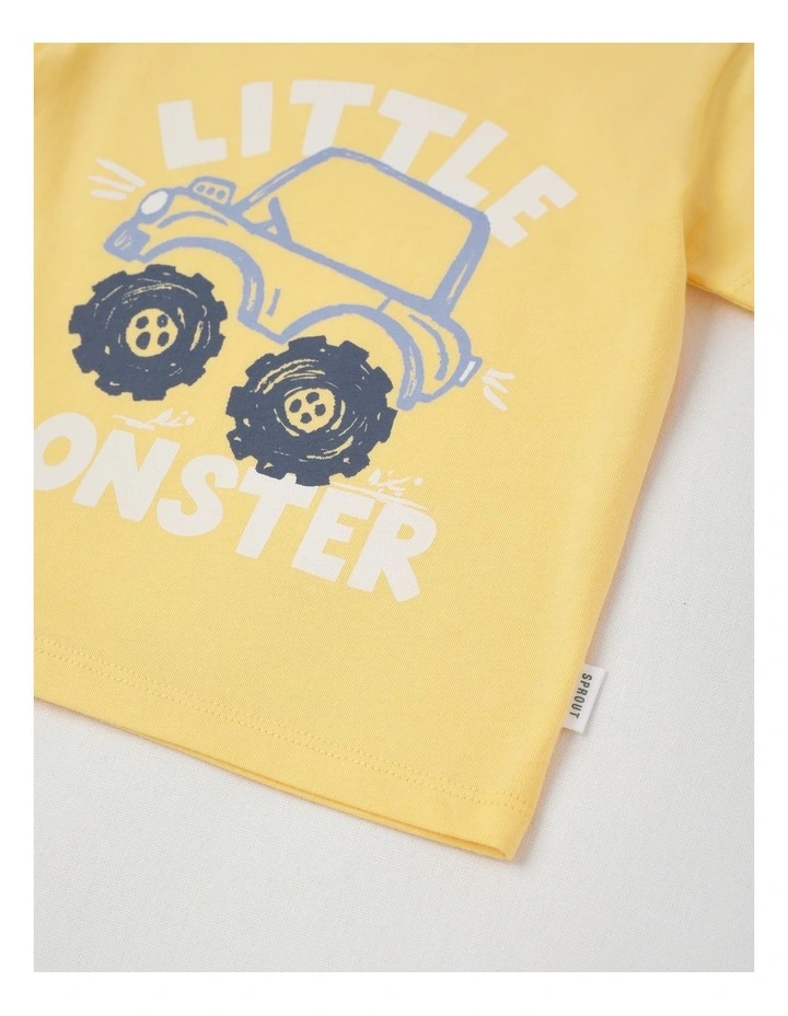 Essentials Monster Truck T-Shirt in Light Yellow image 4