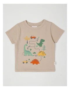 Essentials Dino Map T-Shirt in Vanilla