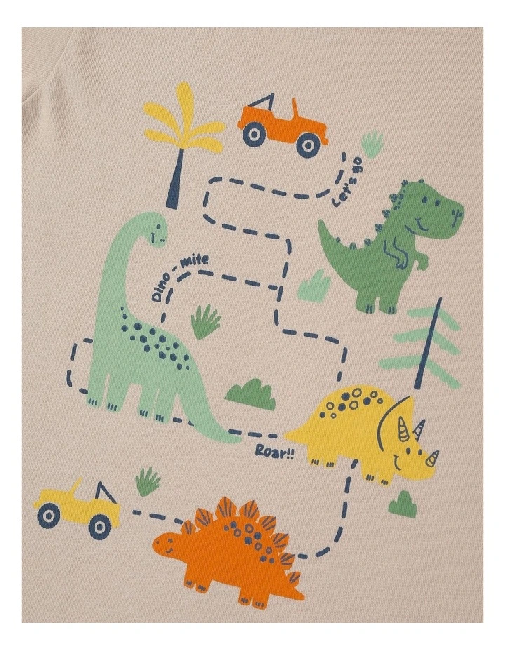 Essentials Dino Map T-Shirt in Vanilla image 2