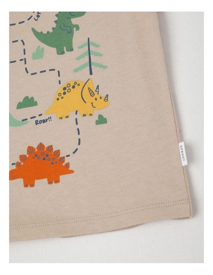 Essentials Dino Map T-Shirt in Vanilla image 4