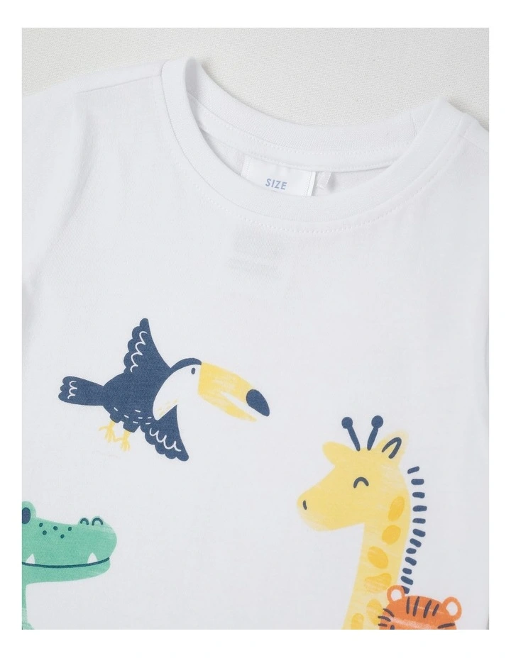 Essentials Side Safari T-Shirt in White image 2