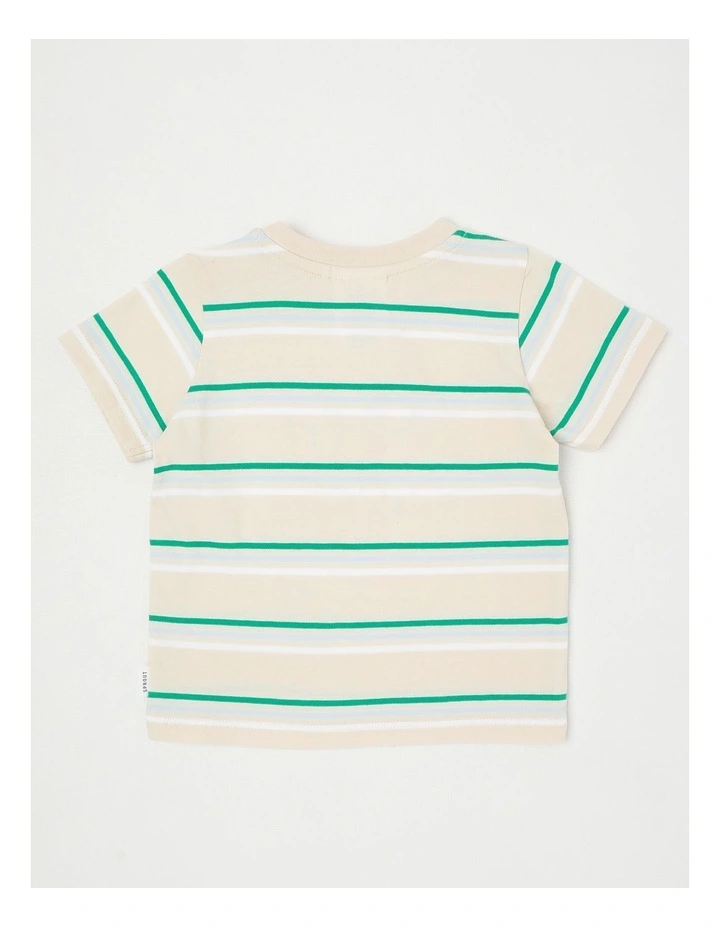 Stripe Forest Animal Applique T-Shirt in Bone image 3