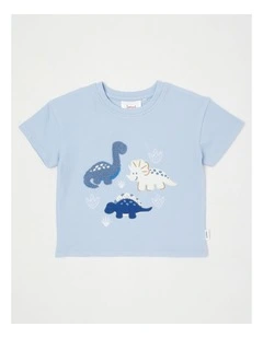 Tonal Dino Boxy T-Shirt in Bluestone