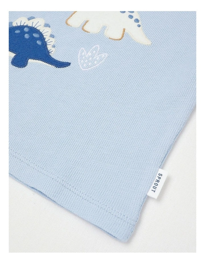 Tonal Dino Boxy T-Shirt in Bluestone image 4