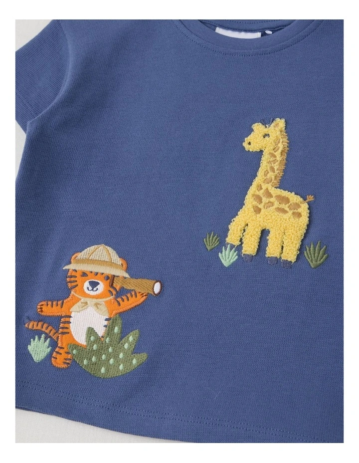 Safari Boxy T-Shirt in Mid Blues image 2