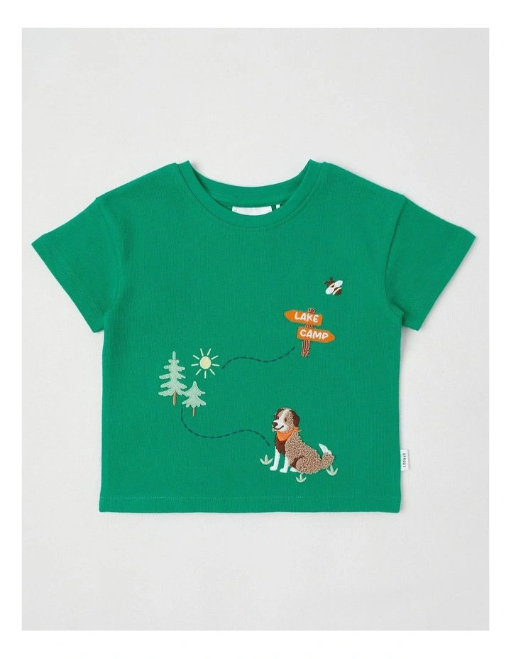 Dog Boxy T-Shirt in Teal image 1