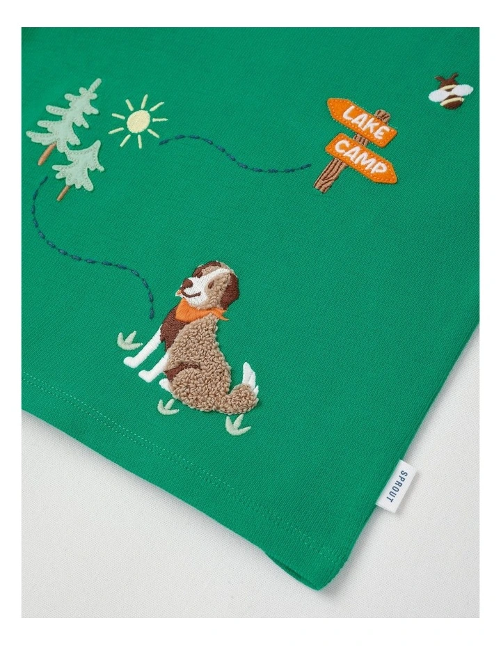 Dog Boxy T-Shirt in Teal image 4