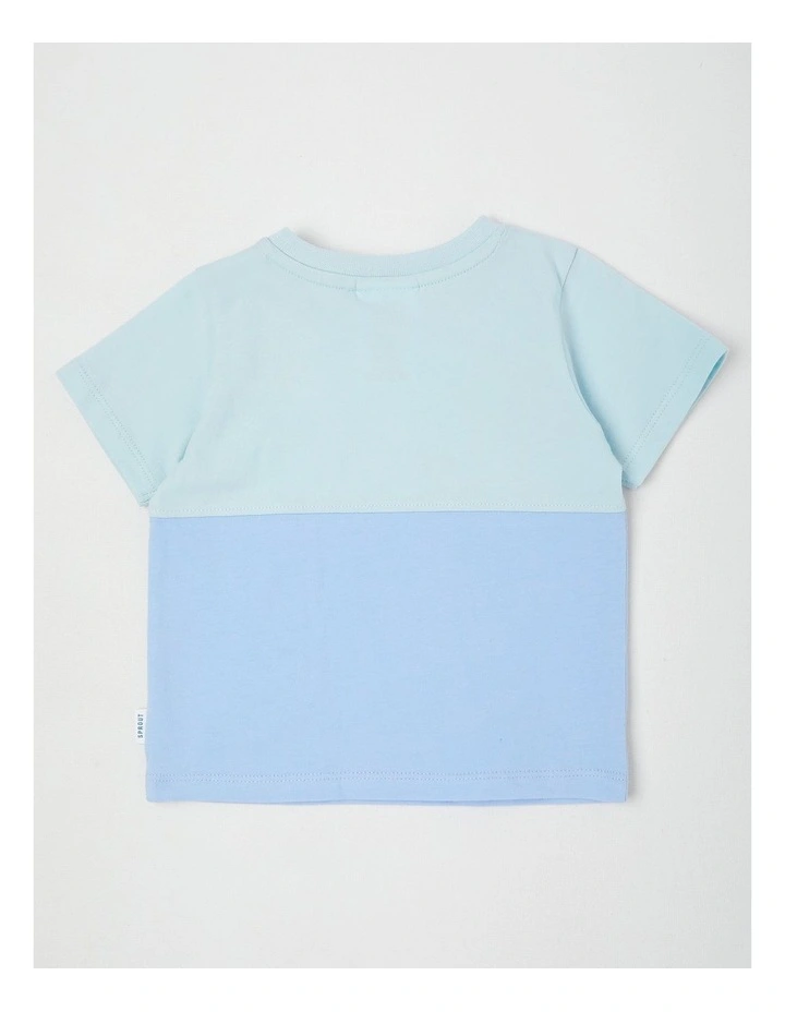 Spliced Applique T-Shirt in Bluestone image 3