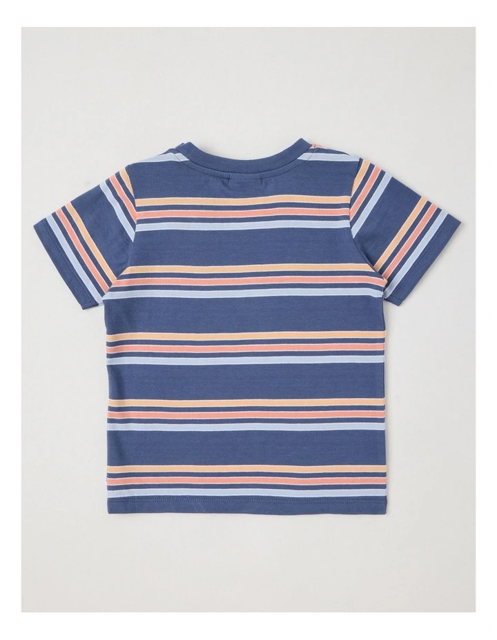 Stripe Island T-Shirt in Mid Blues image 3