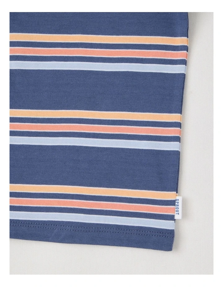 Stripe Island T-Shirt in Mid Blues image 4