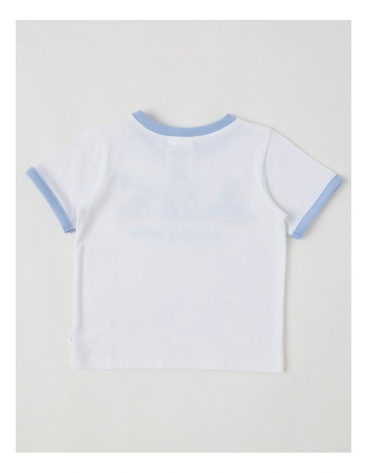 Spliced Applique T-Shirt in White image 3