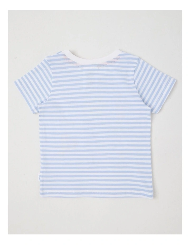Stripe Beach Club T-Shirt in Bluestone image 3