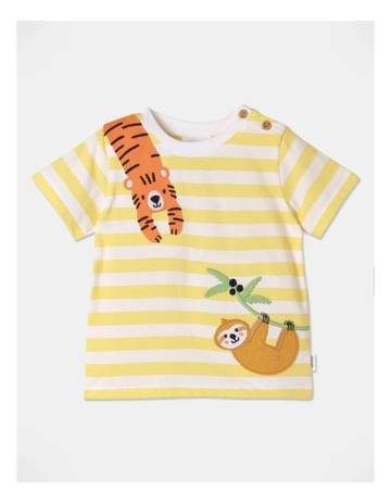 Animal Stripe T-Shirt in White