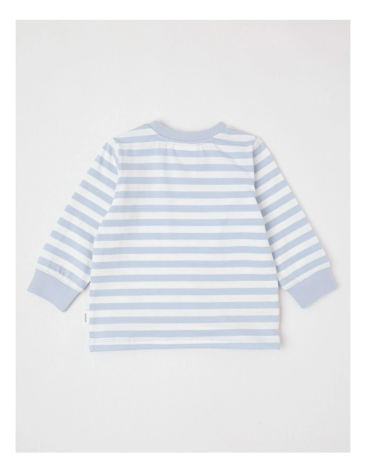 Yarndye Stripe Bunny T/Shirt in Bluestone image 3