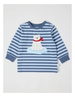 Polar Bear Yarndye Stripe T/Shirt in Midnight