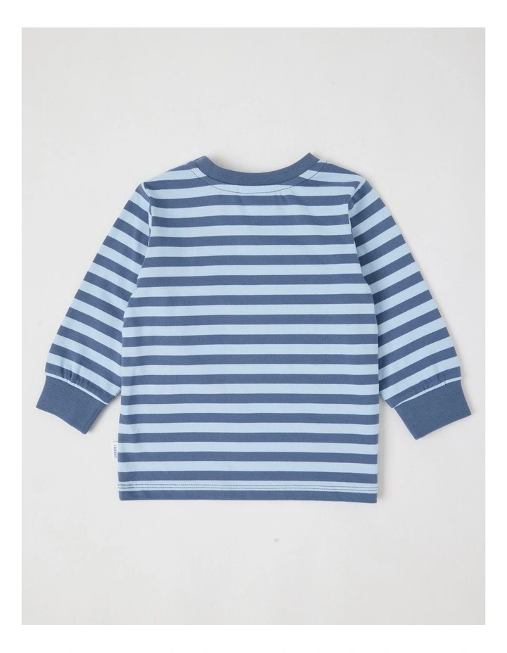 Polar Bear Yarndye Stripe T/Shirt in Midnight image 3